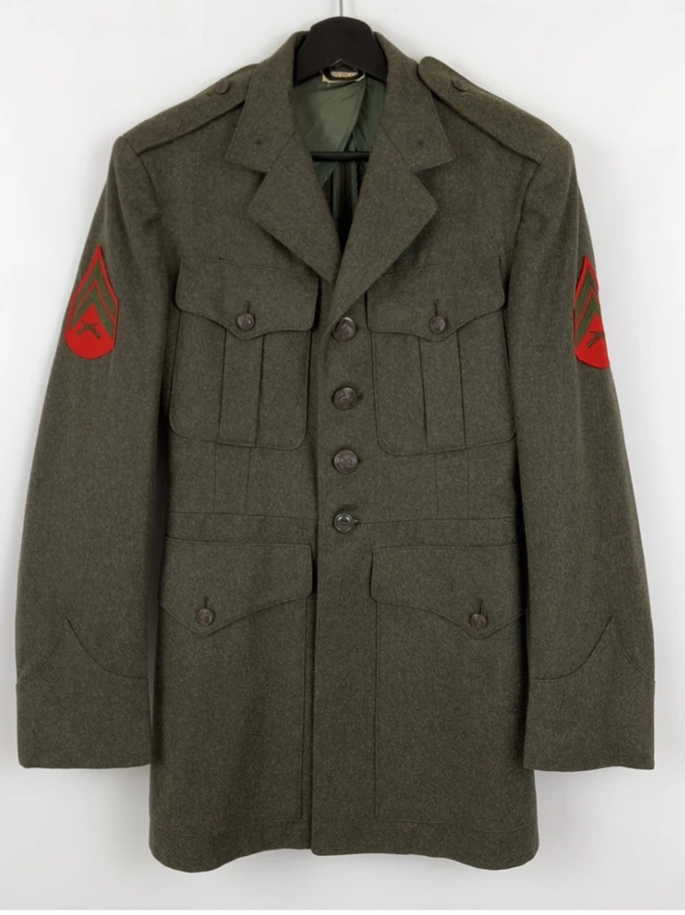 1958 Vintage USMC Marine Corps Corporal Wool Service Alpha Coat